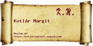 Kotlár Margit névjegykártya