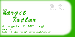 margit kotlar business card